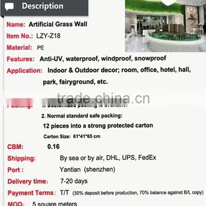 High Quality Plastic Green Wall Tiles Artificial Green Wall thumbnail-5