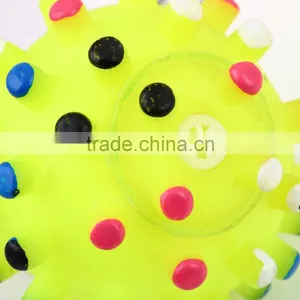 Colorful Pet Dog Cat Squeak Toy Ball Lovely Cat Chewing Ball Squeaker Quack Sound Toy thumbnail-3