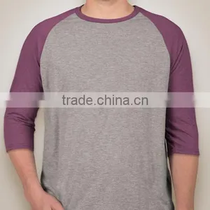 High Quality Custom Wholesale Tri-Blend Baseball Raglan T-shirts Sport T-shirts Cricket thumbnail-6