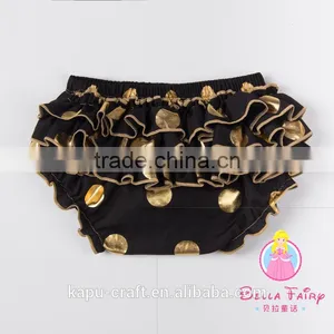 Newborn Baby Diaper Cover Pants Peach Gold Polka Dot Baby Bloomer thumbnail-3