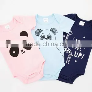 Cute Factory Baby Clothes Summer 100%Cotton Short Sleeves With Animal Prints Newborn Infant Baby Bodysuits thumbnail-2
