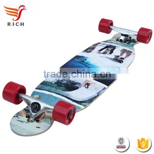 HFCW06 Custom 41X9 '' 4 Wheel Chinese Maple Skateboard Complete thumbnail-1