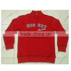 80% Ctn, 20% Polyester, Fleece, One Side Brush, Children Boys High Neck Sweatshirt With Cangaru Pocket thumbnail-1