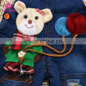 2015 Hot Sale Baby Jeans Children Denim Overalls Kids Carton Bear Fashion Jeans thumbnail-4