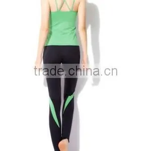 Woman Aerobics Pant Suit Yoga Shirts Body Building Clothing(Green) thumbnail-2