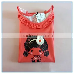 OEM 2016 New Fashion Summer Girls Children Modal Vest, Summer Girls Lace Back Sleeveless Vests Tops Printed Girls Pattern Tops thumbnail-5