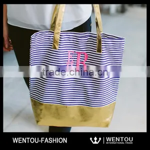New Arrival Women Monogrammed Leather Handbag thumbnail-2