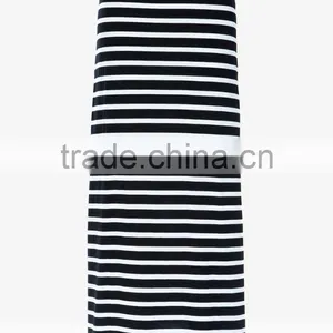 Wide Waist Floor-length Horizontal Stripes Maxi Skirt Long Maxi Skirt thumbnail-5