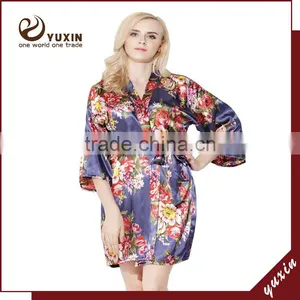 Night Robe 100% Polyester Women Bathrobes Can Embroidered Logo WR1-0004 thumbnail-1