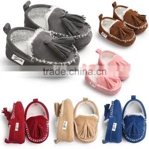 6 Colors Suede Fabric, Soft Sole Baby Moccasins thumbnail-1