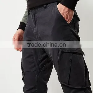Men's Black Cargo Tapered Joggers thumbnail-1