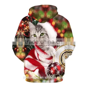 Christmas Cat Bell Ball 3D Pinted Hoodies/blue n g Unisex 3D Printed Sweatshirt Hoodies/hot Sell Christmas 3D Hoodies thumbnail-4