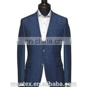 Navy Oxford Blazer With Pure Cotton thumbnail-1
