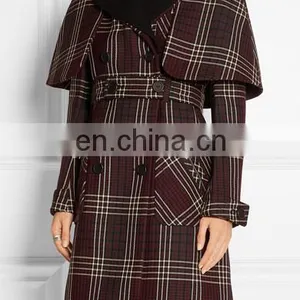New Fashion Grid Women Coat ,fashion Design Long Lady Coat thumbnail-3