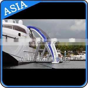 New Inflatable Water Curved Yachts Slides / Boat Slide For Sale thumbnail-1
