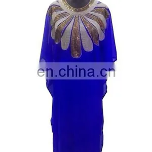 Royals Wholesale Hot Sale Long Good Quality Chiffon Round Neck Dubai Kaftan thumbnail-1