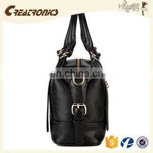 CR Low MOQ Requirements pu Material Large-capacity Portable Long Handle Dark-blue Colors Noble Elegant Ladies Leather Bag Models thumbnail-2