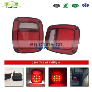 For Jeep TJ Replacement Tail Lights RED LENS w/ Bright Red LED's LED License Plate Lights J204 thumbnail-1