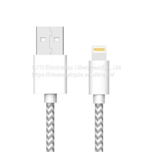 Multi 8-pin USB 2.0 Nylon Braided Cable for IPhone 5S/6/6S Plus Charger and All IOS Systems Devices thumbnail-1