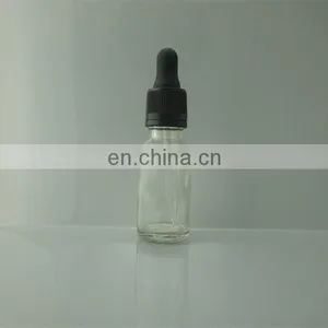 20ml Clear Glass Essential Oil Bottles With Black Plastic Dropper thumbnail-1