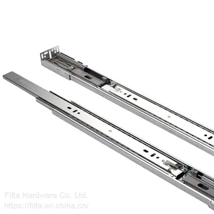 Full Extension 3 Fold Load Bearing Slide Rail Heavy Duty Slides Bottom Mount Ball Bearing Drawer Slide thumbnail-2