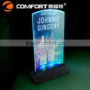 Rechargeable Clear Illuminated Led Table Tent thumbnail-2