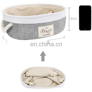 Art Baby Cloth Basket Storage Decorations Office Supplies Gifts Organizer With Two Cotton Rope Handles thumbnail-2
