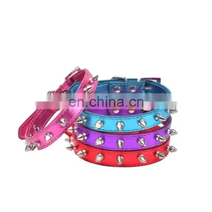 Cheap Price Colorful Pu Leather Spiked Dog Collar thumbnail-1
