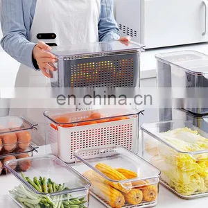 Airtight Fridge Organizers Set With Lid and Storage Clear Box Bins Bpa Free Food Storage Container Set Food Plastic Container thumbnail-5