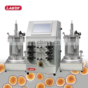 Small Lab Microorganism Microbiology Fermentation Fermentor Fermenter 5l 10l Benchtop Bench Top Glass Bioreactor thumbnail-1
