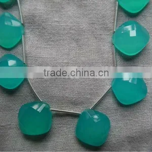 Heart Briolette Onyx All Color Chalcedony Long Drops Custom Cut Briollete Chicklets Drops Gemstones Cabochon Calibrated thumbnail-1