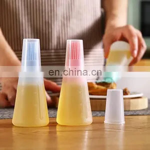 Barbecue Oil Brush Oil Dispenser With Brush High Temperature Resistant Silicone Oil Bottle With Brush Kitchen Baking Gadgets thumbnail-1