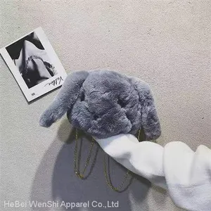 015Winter Plush Bag Soft Rabbit Bag Cute Fashion Women's Shoulder Bag Girl Crossbody Bag Wholesale Faux Fur Bag thumbnail-3