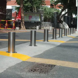 UPARK Anti-theft Driveway Security Post Stainless Steel Retractable Bollards Price Customized Car Parking Post thumbnail-1