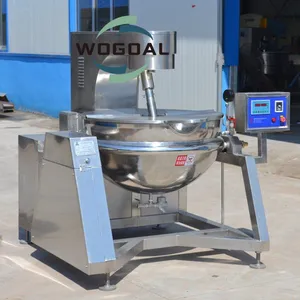 Automatic Steam/Electric/Gas Jacketed Cooking Kettle/Cooking Pot With Mixer/Agitator for Sauce Curry Paste thumbnail-1