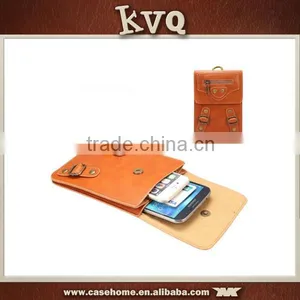 6.3" Dark Brown Small Shoulder Bag Universal Mobile Phone Leather Case thumbnail-2