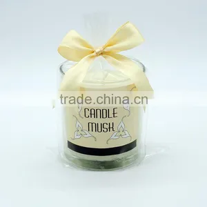 Wholesale Candle Glass Jar , Glass Candle Holder With Color Ribbon thumbnail-3