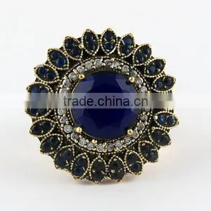 925 Sterling Silver Blue Onyx Ring With Brass, Silver Jewelry Wholesaler, Gemstone Silver Jewelry thumbnail-2