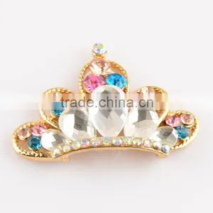 32mm Wholesales Gold Plating AAA Quality Alloy Crown Crystal Rhinestone Buttons for WeddingJewelry Garment Accessory thumbnail-1