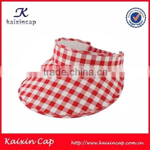 OEM High Quality New Fashion Long Bill Sun Visor Cap Checked Custom Visor Cap thumbnail-5
