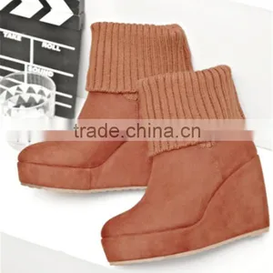 Snow Woman Wedge Hidden Heel Winter Snow Boots 12cm Wedge Heel Shoes thumbnail-1