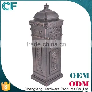 The Most Popular Style In Europe Crown Decorative Wrought Aluminiun Unique Mailbox Posts From China thumbnail-3