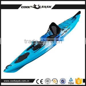 12ft Single Fishing Kayak Sit on Top With Pedals and Rudder System Ocean thumbnail-5