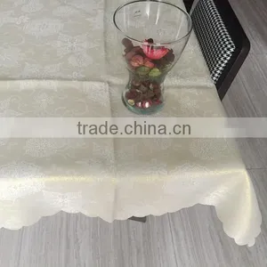 HOT SELLING CHEAP 100%POLYESTER SOLID Damask Table Cloth thumbnail-6
