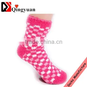 Custom Warm Women Colored Fuzzy Socks thumbnail-1