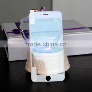 Silicone Edge Full Cover Screen Protector Silk Screen Printing White for Iphone 7 thumbnail-1