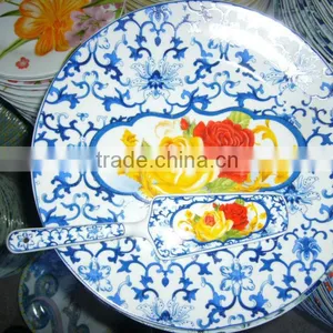 2015 New Christmas Ceramic Dinnerware Porcelain Plate,red Christmas Full Decal Flat Plate Set thumbnail-1