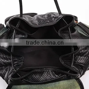 3867 Wholesale High Quality Durable Denim Women Outdoor Drawstring Backpack thumbnail-6
