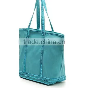 Personalized Designer High Quality Sequins Linen Beach Bag thumbnail-2