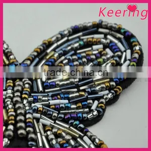 Keering Butterfly Design Handmade Embroidered Beaded Stone Appliques Wholesale WPH-1825 thumbnail-2